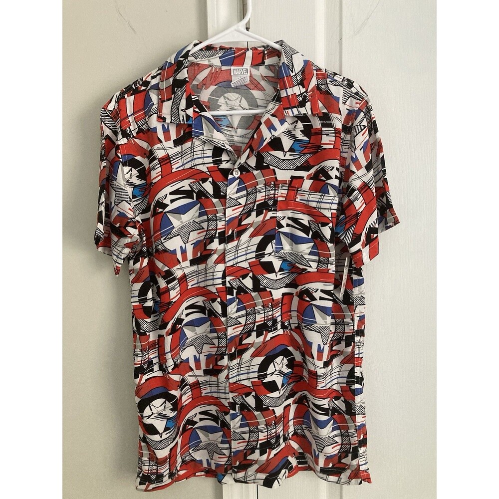 Marvel Captain America Men's shirt button up size S (34-36) NEW